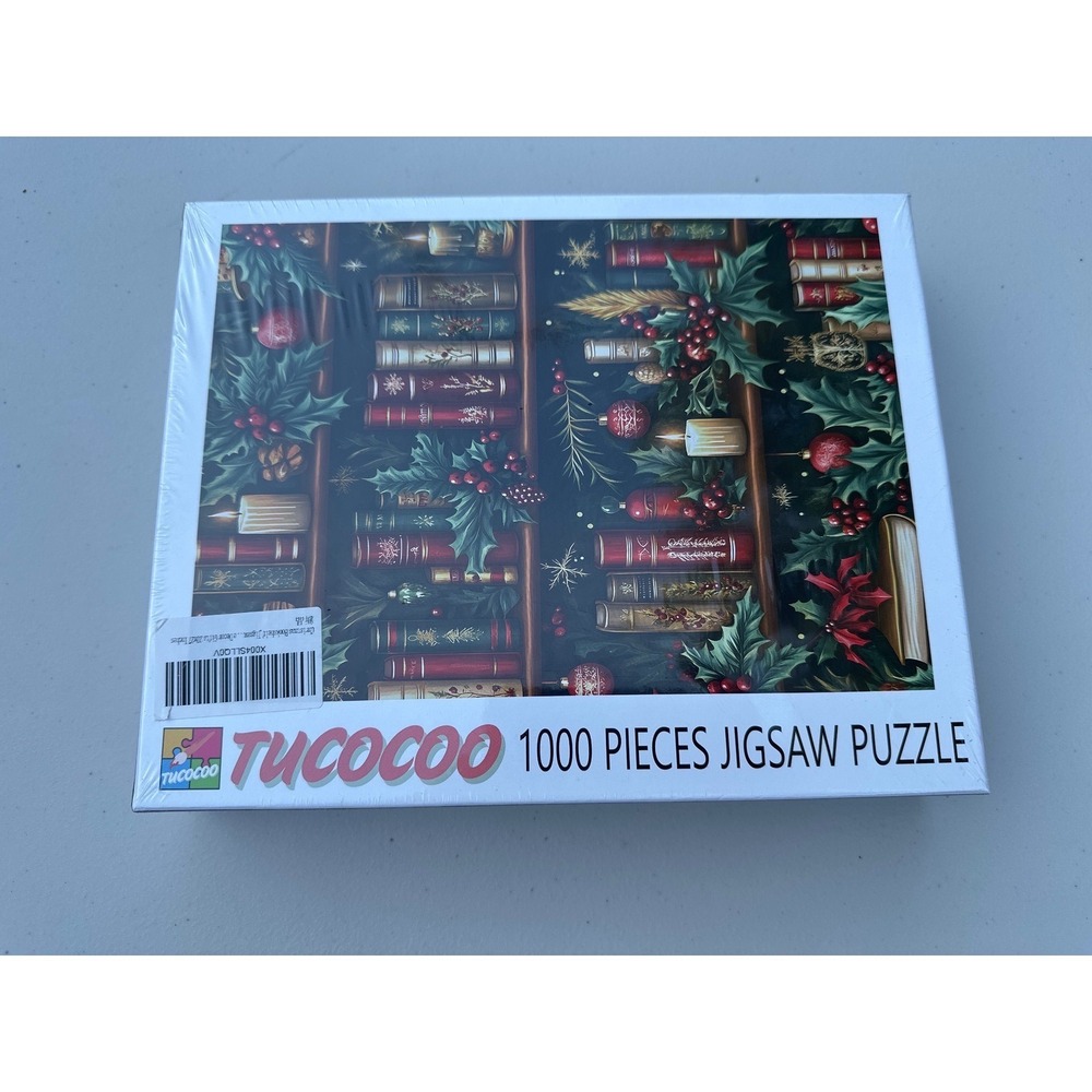 TUCOCOO Christmas Bookshelf Jigsaw Puzzle 1000 Pieces Holiday Library New Sealed